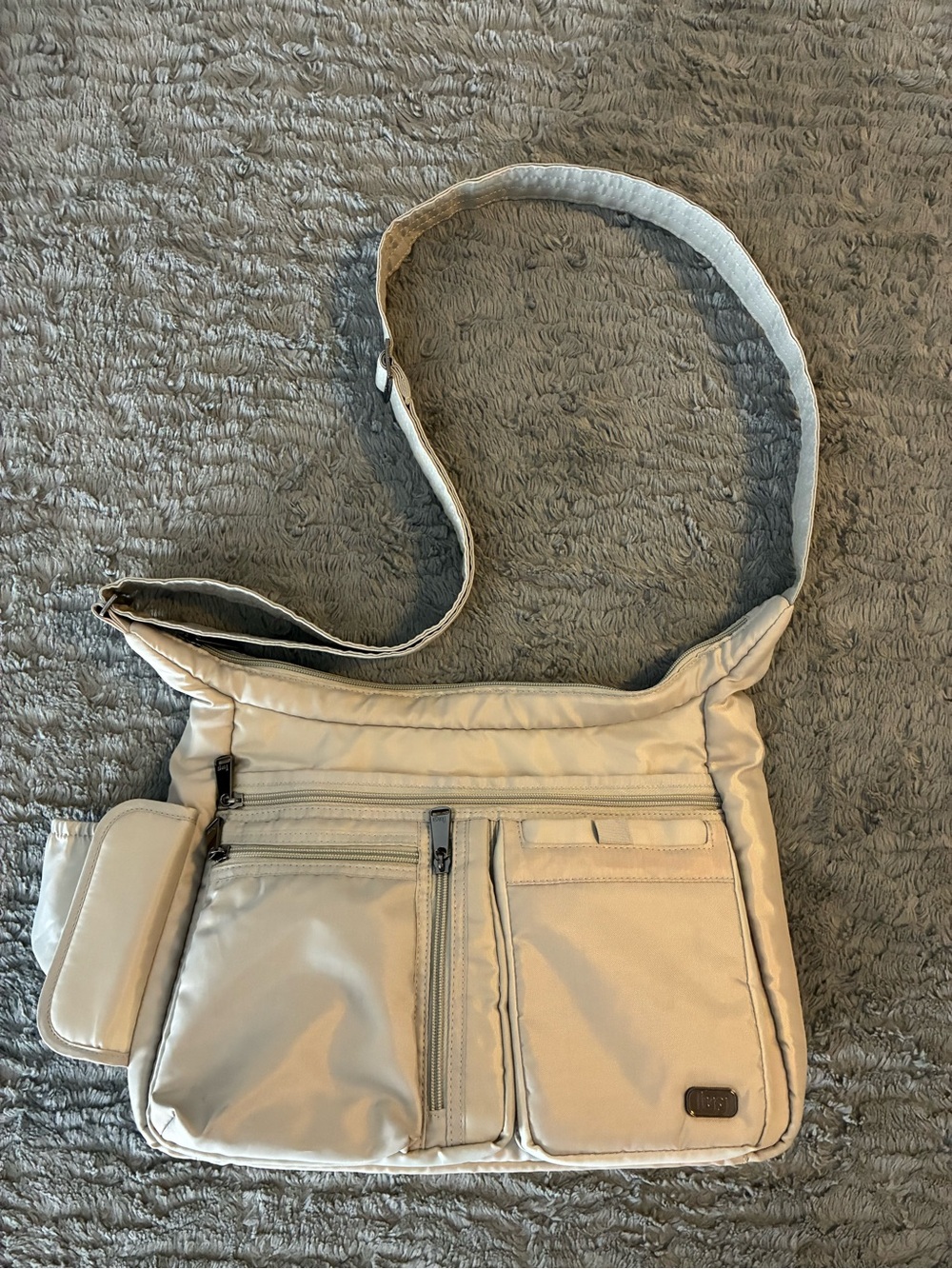 lug Nylon Messenger Bag in Light Gray